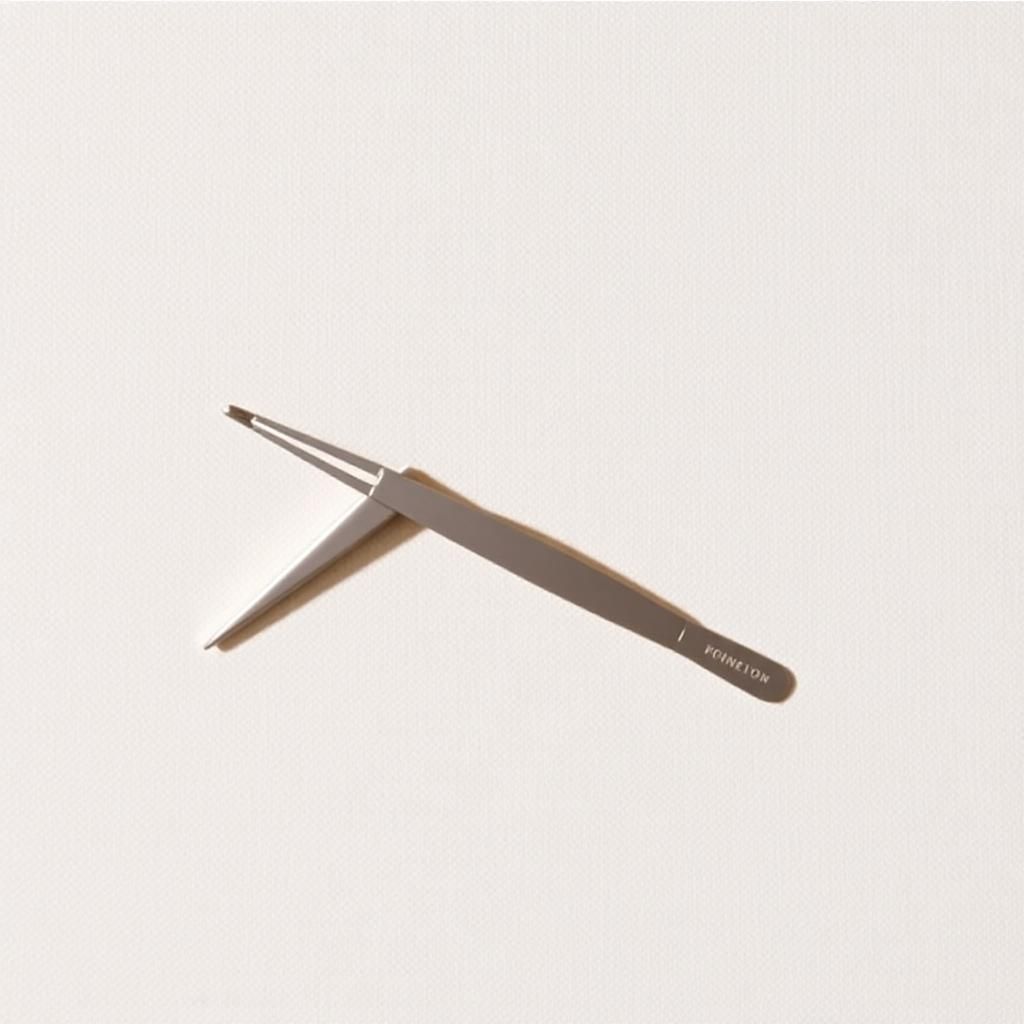 TweezerCo Brow Duo Set with slant and point precision tweezers in a linen storage pouch